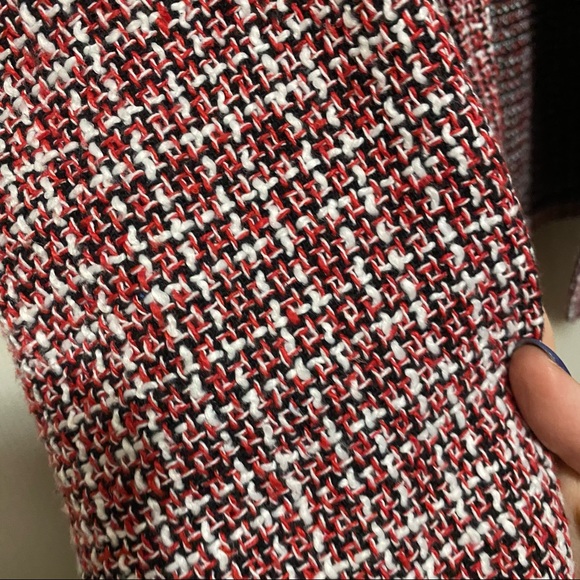 Pretty Little Thing Red Tartan Boucle Button Down Jacket and Mini Skirt Set - Picture 12 of 13